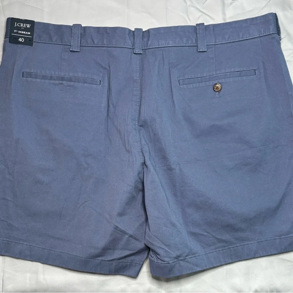J. Crew Navy Flat-Front Cotton Shorts